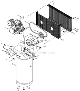 Page A Diagram and Parts List for HS5810 2000 Campbell Hausfeld Compressor